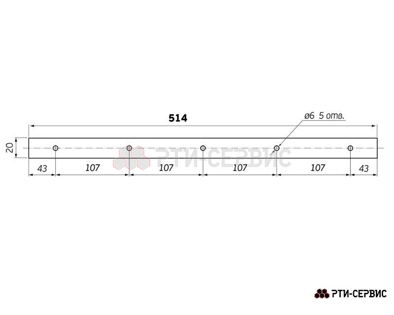 Планка крепления брызговика 515, 520 мм (комплект 2 шт.) - фото 1