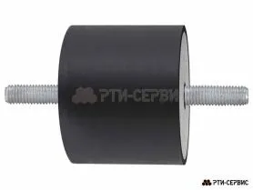 Резинометаллический буфер (аналог K0566.07505555 KIPP) D-75, H-55 с 2х сторон. наружной резьбой M12 - фото 1